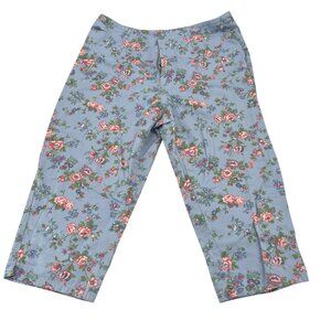 Crazy Horse Liz Claiborne‎ Vintage 90s Floral Print Women's Capri Pants Size 14